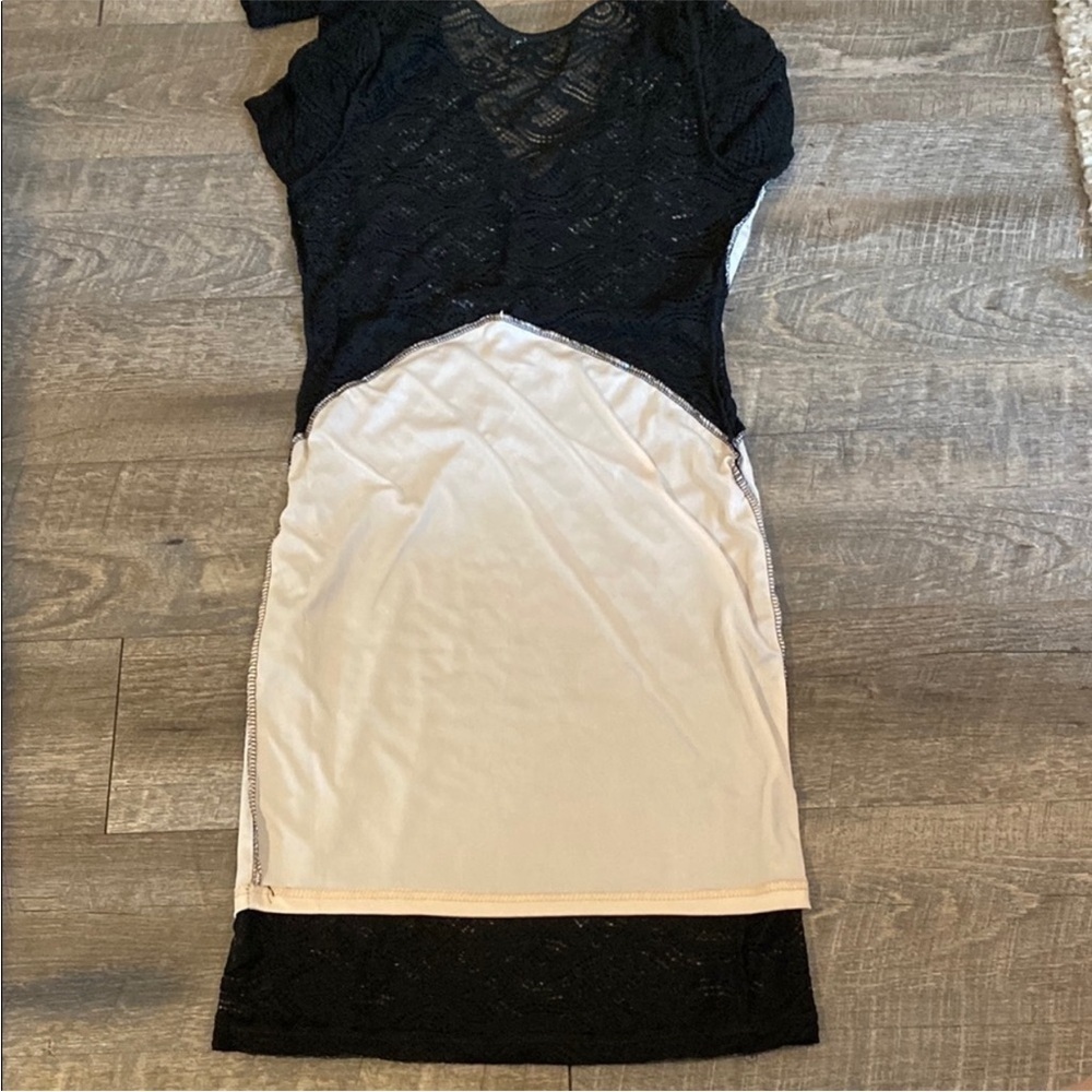 Black Lace Bodycon Midi Dress V-Neck S/M MOVING SALE - Picture 7 of 10